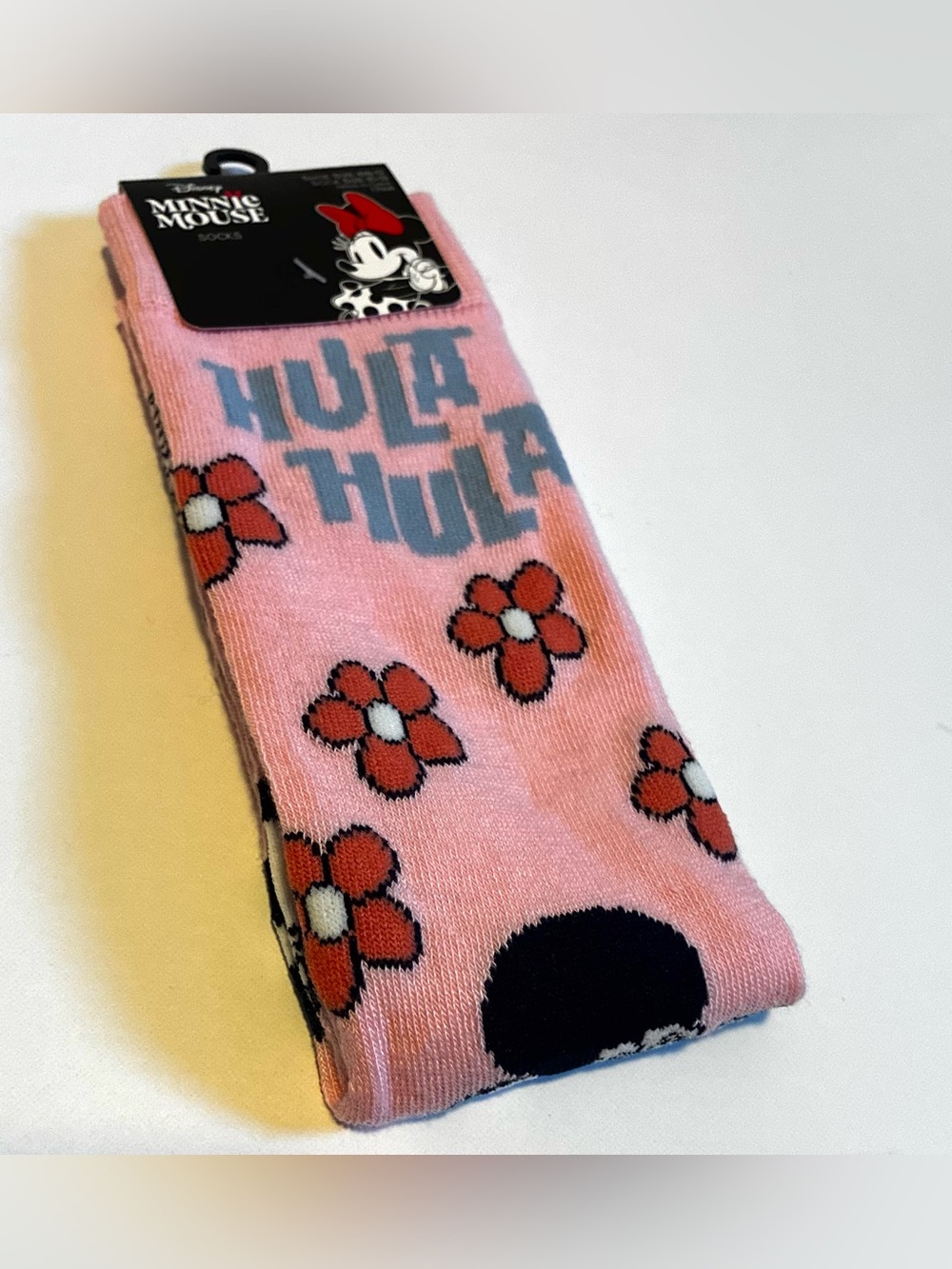 Disney Minnie Mouse Pink Hula Crew Socks